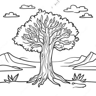 Majestic Burning Bush In The Desert Coloring Page 59767-49607