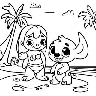 Lilo And Stitch In Tropical Paradise Coloring Page 59777-49616