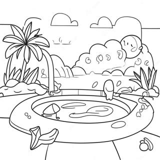 Swimming Pool Fun Coloring Page 59786-49622