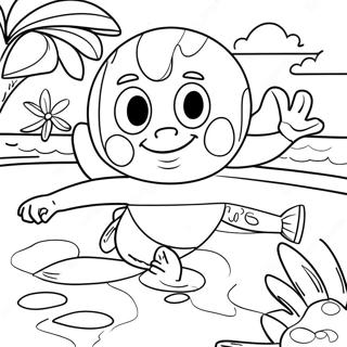 Swimming Pool Fun Coloring Page 59786-49624