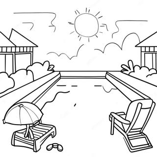 Sunny Day At The Swimming Pool Coloring Page 59787-49619