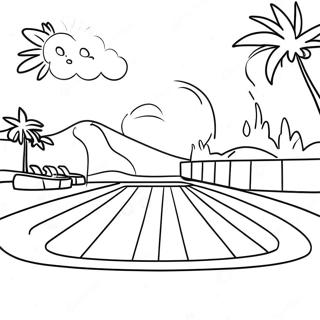 Swimming Pool Coloring Pages