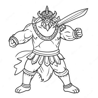 Diluc In Battle Pose Coloring Page 59797-49629