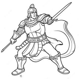 Diluc In Battle Pose Coloring Page 59797-49630