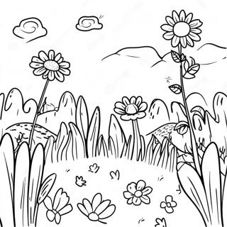 Colorful Wildflower Meadow Coloring Page 59807-49641