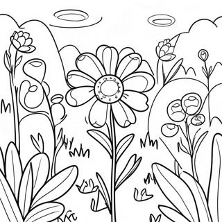 Colorful Wildflower Meadow Coloring Page 59807-49642