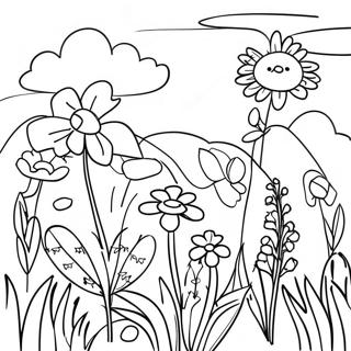 Colorful Wildflower Meadow Coloring Page 59807-49643