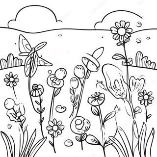 Colorful Wildflower Meadow Coloring Page 59807-49644