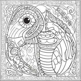 Colorful Animal Mosaic Scene Coloring Page 59837-49667