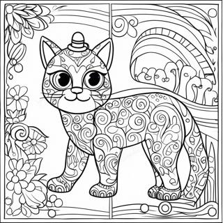 Colorful Animal Mosaic Scene Coloring Page 59837-49668