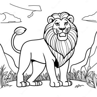 Majestic Lion Roaring Coloring Page 59857-49684