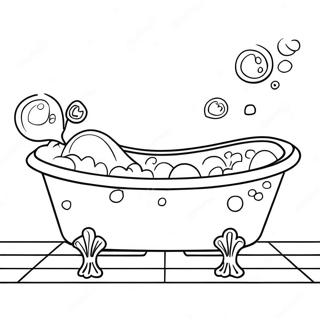 Bathtub With Colorful Bubbles Coloring Page 59906-49716