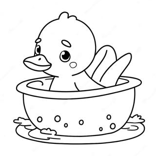 Cute Baby Duck In Bathtub Coloring Page 59907-49717