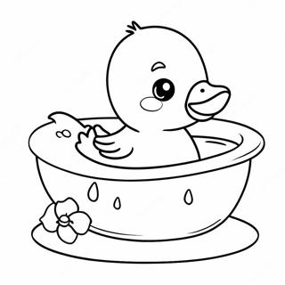 Cute Baby Duck In Bathtub Coloring Page 59907-49718