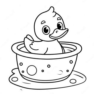 Cute Baby Duck In Bathtub Coloring Page 59907-49719