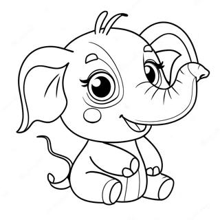 Cute Emily Elephant Peppa Pig Coloring Page 59917-49729