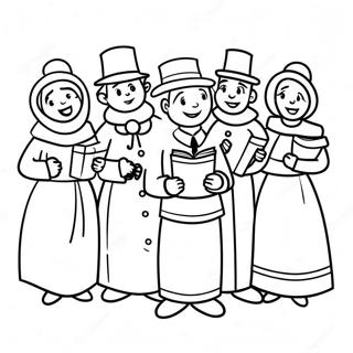 Festive Christmas Carolers Coloring Page 59937-49742