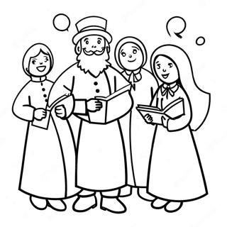 Festive Christmas Carolers Coloring Page 59937-49743