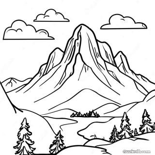 Landscape Grayscale Mountain Scene Coloring Page 59956-49754