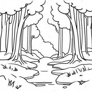 Serene Landscape Grayscale Forest Coloring Page 59957-49757