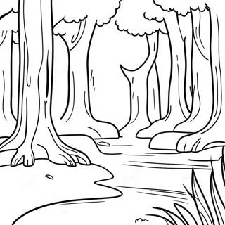 Serene Landscape Grayscale Forest Coloring Page 59957-49759