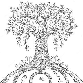 Whimsical Tree Of Life Coloring Page 60027-49817