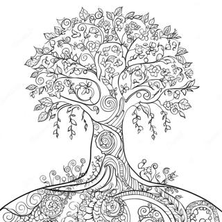 Whimsical Tree Of Life Coloring Page 60027-49818