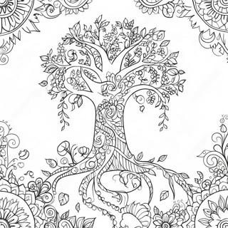 Whimsical Tree Of Life Coloring Page 60027-49819