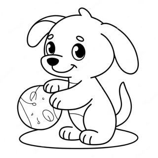 Adorable Puppy Playing With Ball Coloring Page 60067-49845