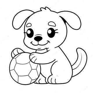 Adorable Puppy Playing With Ball Coloring Page 60067-49846