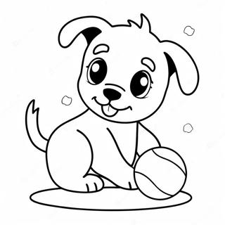 Adorable Puppy Playing With Ball Coloring Page 60067-49848