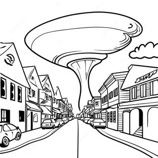 Tornado Swirling Through Town Coloring Page 60087-49865