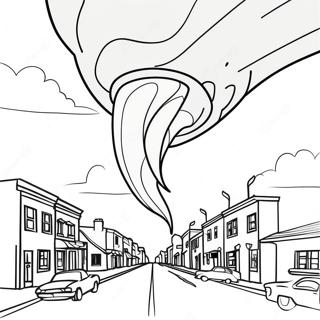 Tornado Swirling Through Town Coloring Page 60087-49866