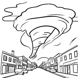 Tornado Swirling Through Town Coloring Page 60087-49867