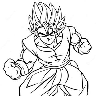 Super Saiyan Gohan Action Pose Coloring Page 60107-49893