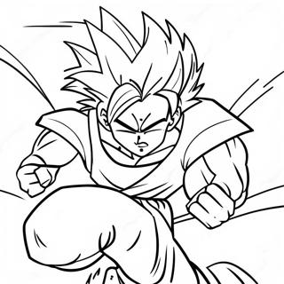 Super Saiyan Gohan Action Pose Coloring Page 60107-49896