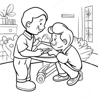 Responsible Kid Helping Others Coloring Page 60137-49898