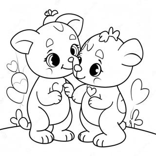 Cute Valentine Animals Coloring Page 60147-49911