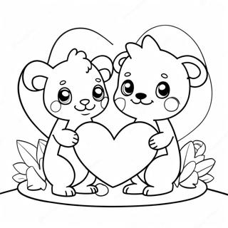 Cute Valentine Animals Coloring Page 60147-49912