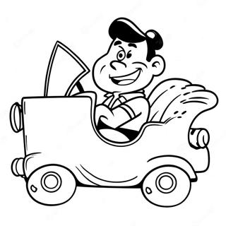 Fred Flintstone Driving The Car Coloring Page 6015-4805