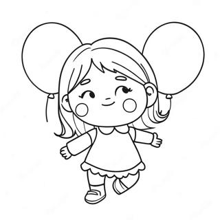 Chloe With Colorful Balloons Coloring Page 60187-49942