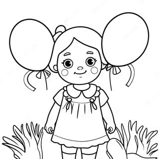 Chloe With Colorful Balloons Coloring Page 60187-49944