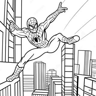 Spider Man Swinging Through The City Coloring Page 60217-49967