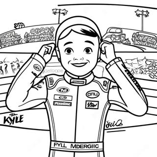 Kyle Larson In Victory Lane Coloring Page 60227-49973