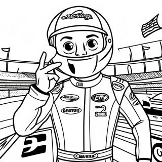 Kyle Larson In Victory Lane Coloring Page 60227-49974