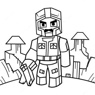 Minecraft Warden Coloring Page 60266-50008