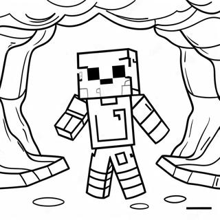 Minecraft Warden In Dark Cave Coloring Page 60267-49994