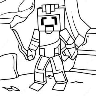 Minecraft Warden In Dark Cave Coloring Page 60267-49995