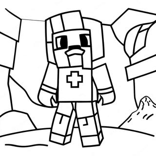 Minecraft Warden In Dark Cave Coloring Page 60267-49996