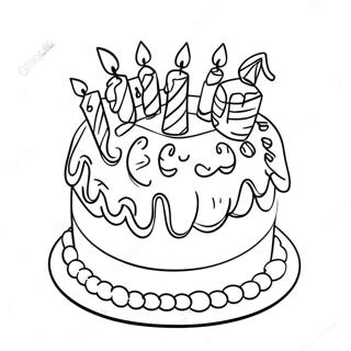 Colorful Birthday Cake For Grammy Coloring Page 60277-50012